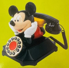 Vintage Disney Mickey Mouse Desk Telephone By Telemania Corded Phone  FREE Ship