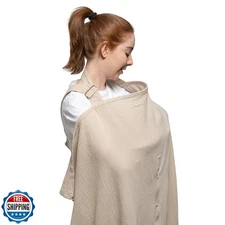 Nilsa 5-in-1 Muslin Nursing Cover up for Breastfeeding and Baby Car Seat Cove