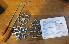 Rosette Iron Cookie Maker Set of 3 Christmas Molds 2 Handles