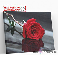 Flower Painting Kit Canvas Oil Draw Home Art Decor Paint By Numbers Adult