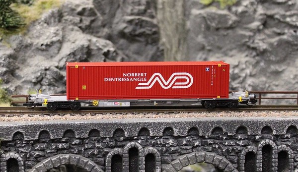 Arnold HN9766 TT Graue Farbgebung 4-Achs. Containerwagen, Beladen Mit 1 X 45'-Co-image