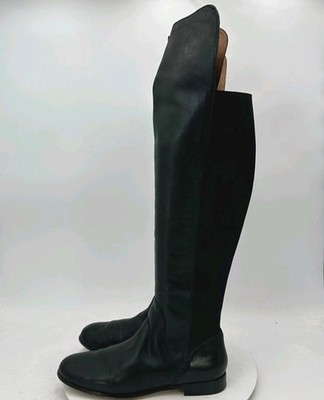 Corso Como Women Size 9M Black Leather Side Zip Over The Knee Riding Boot
