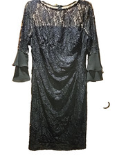 Lauren Ralph Lauren Lace Sequin Dress Size 12 Party Sparkle Cocktail Evening