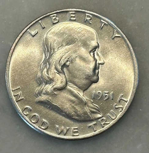 1951-S Franklin Half Dollar - AU - About Uncirculated - 90% Silver