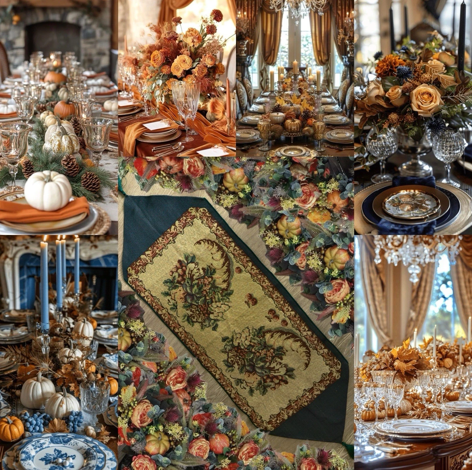 Fall Table Runner Autumn Fall Table Runner Fall Thanksgiving Tapestry Leaves 48”