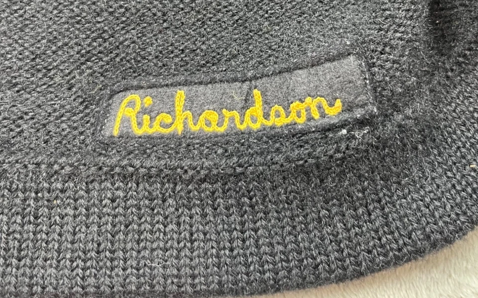 Suéter Universitario Wilson De Colección Hombres Mediano Negro Lana Años 70 UCC Campeones Fútbol EE. UU. Foto 4 de 4