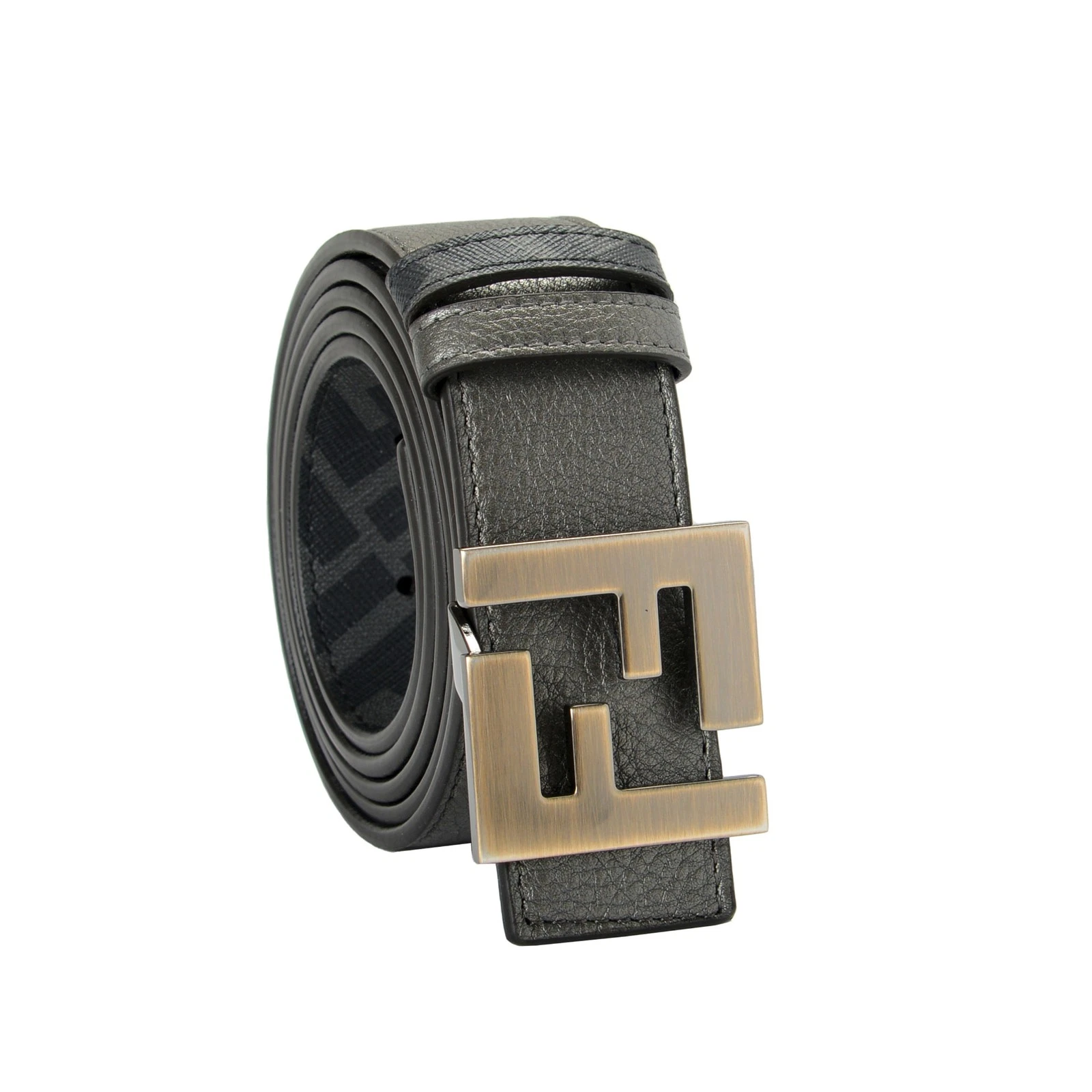 Fendi — Fendi Men's Leather Reversible Fendi Squared FF Logo Print Belt