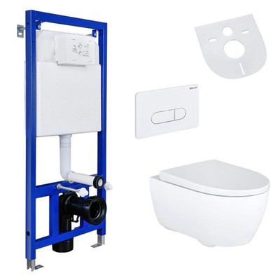 WC-Set Geberit iCon Rimfree Wand-WC Belvit Vorwand Drückerplatte Schallschutz