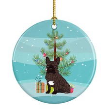 French Bulldog Brindle Christmas Ceramic Ornament WDK3048CO1
