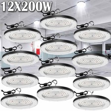12 Pack 200W UFO Led High Bay Light Commercial Industrial Warehouse Shop Lights