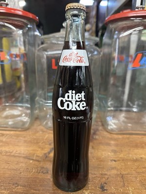 VINTAGE DIET COKE FULL 16 oz BOTTLE SIGN CRATE COCA COLA