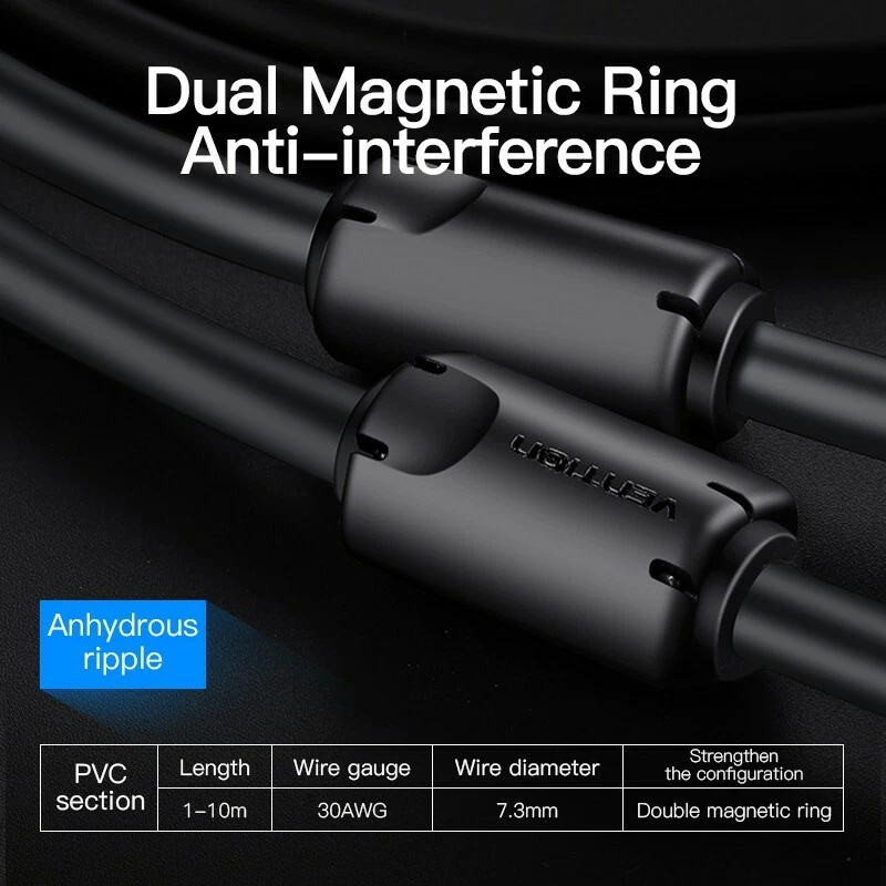 DVI to VGA Cable DVI-I 24+5 Male to VGA Male 15 Pin Video Adapter For PC Laptop - Image 3 of 4