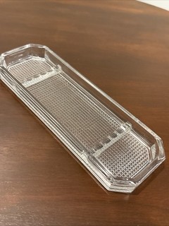 Rare Beaumont Style Glass Dip Fountain Pen Pencil Rest Desk Tray Holder Vintage