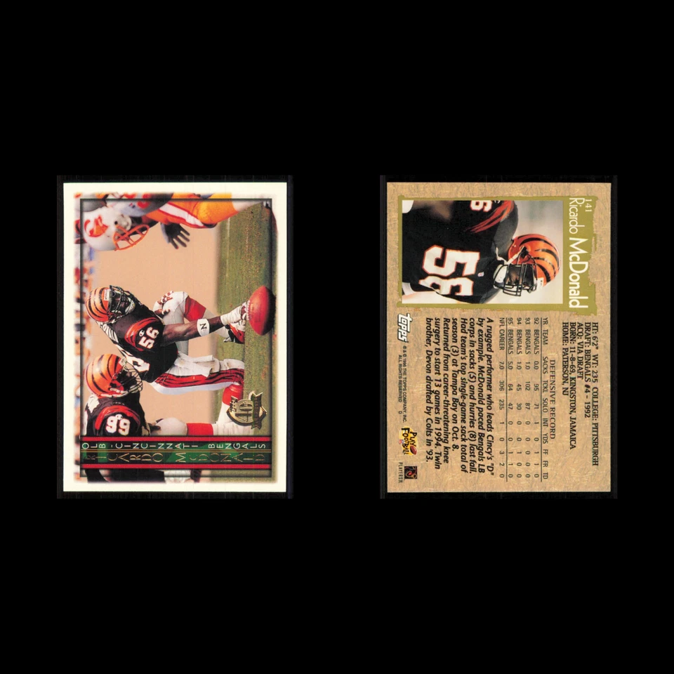 Ricardo McDonald #141 1996 Topps Cincinnati Bengals Football Card NFL NM - Image 3 of 3