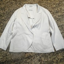 Max Mara White Cotton Blend Single Button Blazer Jacket Made in Italy Womens 8