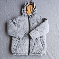 Timberland Jacket M 10/12 Boys Kids Gray Hooded Insulated Full Zip Youth Large