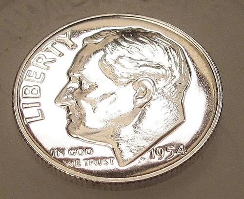 1954 Gem  Proof  "EYE CANDY" Dime 90% Silver Blazing Luster  #330 ~ 4