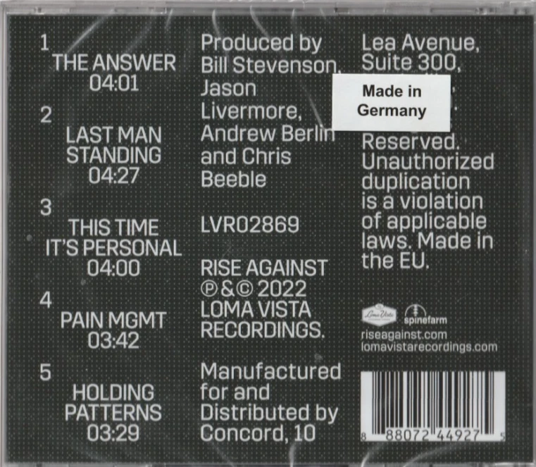 Rise Against - CD - Nowhere Generation II - 2022 - NEUWARE! - Bild 2 von 2