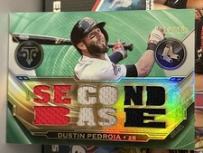 Dustin Pedroia 2019 Topps Triple Threads Relics Emerald 11/18 Boston Red Sox