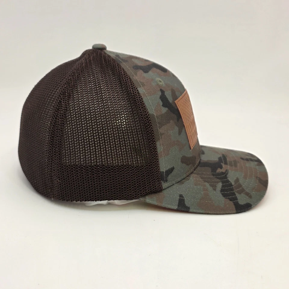 Columbia PFG Gorra Sombrero Para Hombre S/M Flexfit Verde Marrón Bandera Americana Malla Camuflada Foto 2 de 4