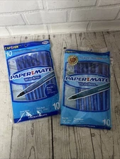 2 Packs Paper Mate Write Bros Ball Point Pens Blue Ink Medium NOS 2005