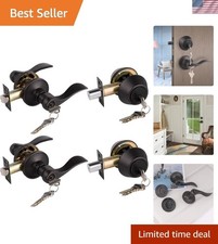 Oil Rubbed Bronze Keyed-Alike Door Levers and Double Cylinder Deadbolts Combi...