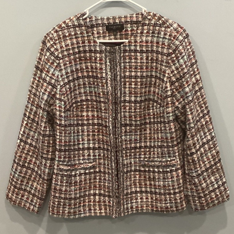 Talbots Adele Tweed Jacket Blazer Plus Size 14W 1… - image 3