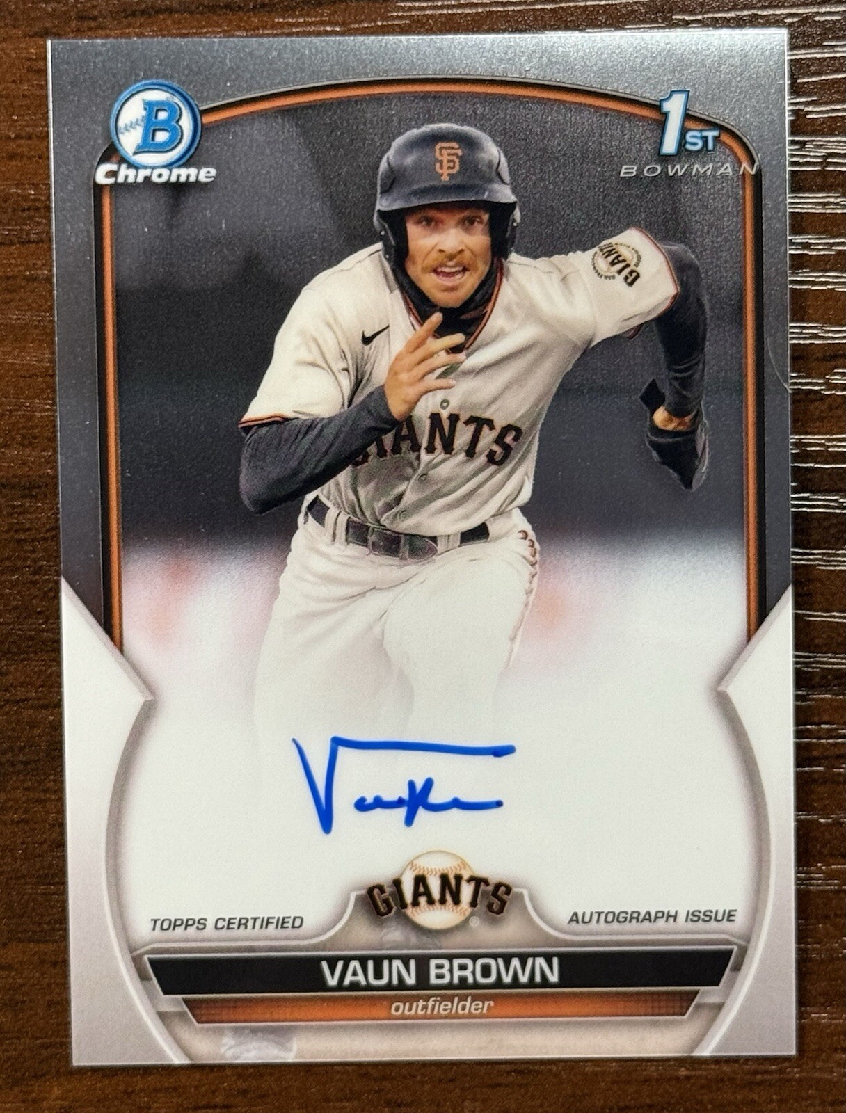 2023 Bowman Chrome Vaun Brown 1st Prospect Auto Autograph #CPA-VB Giants