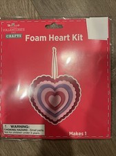 Valentines Day Foam Heart Craft Kit- Pink, Purple, And Red- Makes 1- NEW