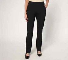 Belle by Kim Gravel Pet Ponte Hollywood Waist Pants Black Petite 10 A670799
