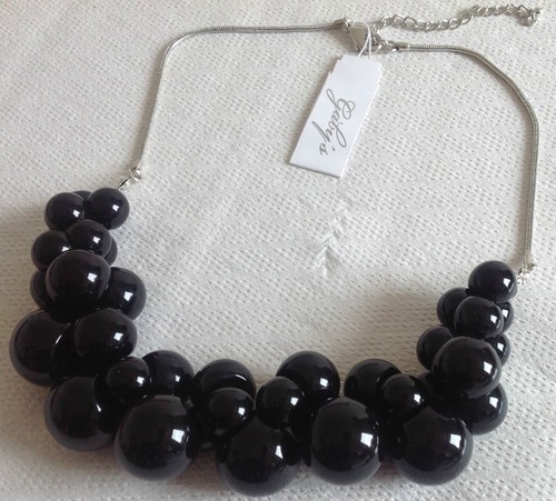 Collier Vintage Perles Nacrée Argenté - Bijou Rétro Occasion - Métal De Base