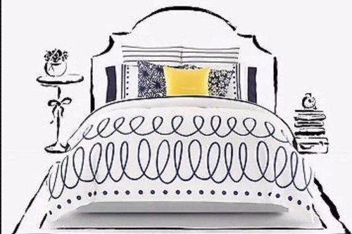 KATE SPADE CHARLOTTE STREET GREY WHITE FULL / QUEEN DUVET COVER SET W / SHAMS - Picture 2 of 2