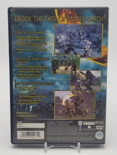 Lord of the Rings: The Two Towers (Sony PlayStation 2 PS2 2002) Black Label CIB - Picture 2 of 5