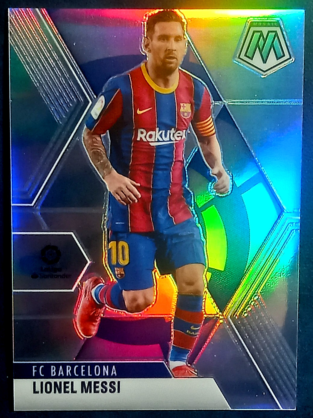 LIONEL MESSI 2020-21 PANINI MOSAIC LA LIGA SOCCER SILVER PRIZM #57 FC BARCELONA