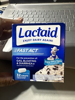 Lactaid Fast Acting Lactase Enzyme Supplement 32 Caplets