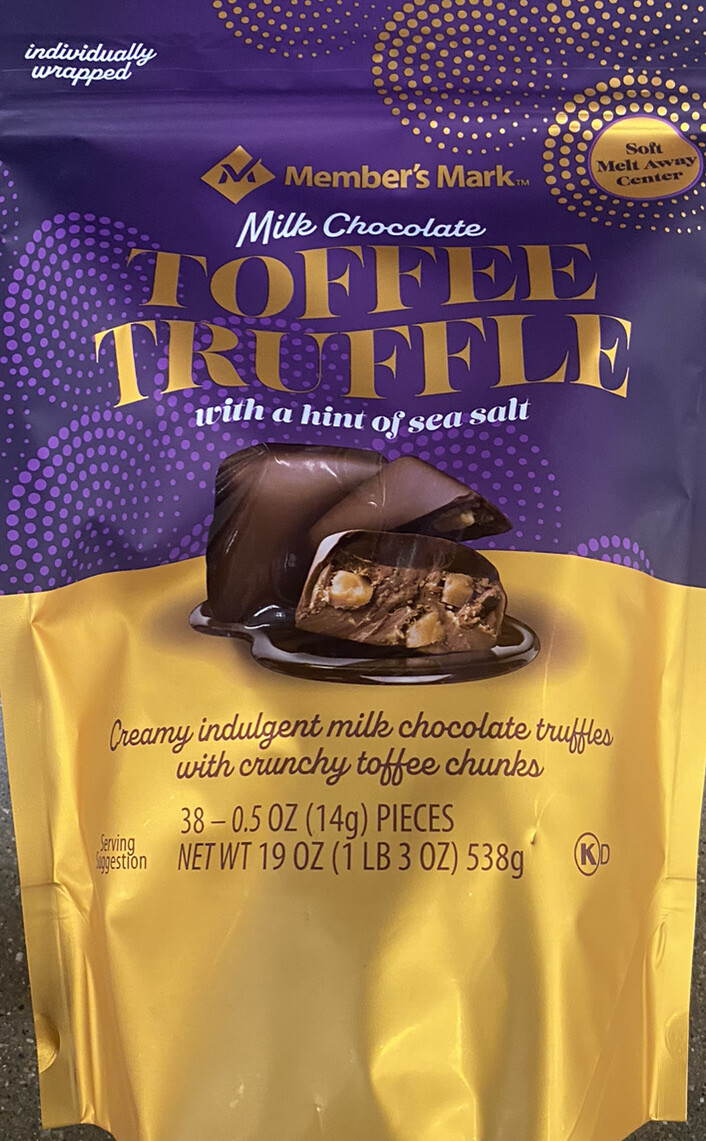 Member's Mark Milk Chocolate Toffee Truffle with Sea Salt 19 oz