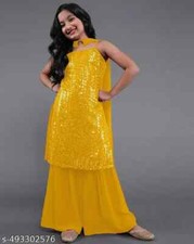 Diwali Kids Modern Elegant Girls Kurta with sharara Kurti Sharara For girls
