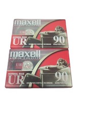 Maxell UR 90 Minute Blank Audio Cassette Tape Normal Bias - NEW Sealed Lot Of 2