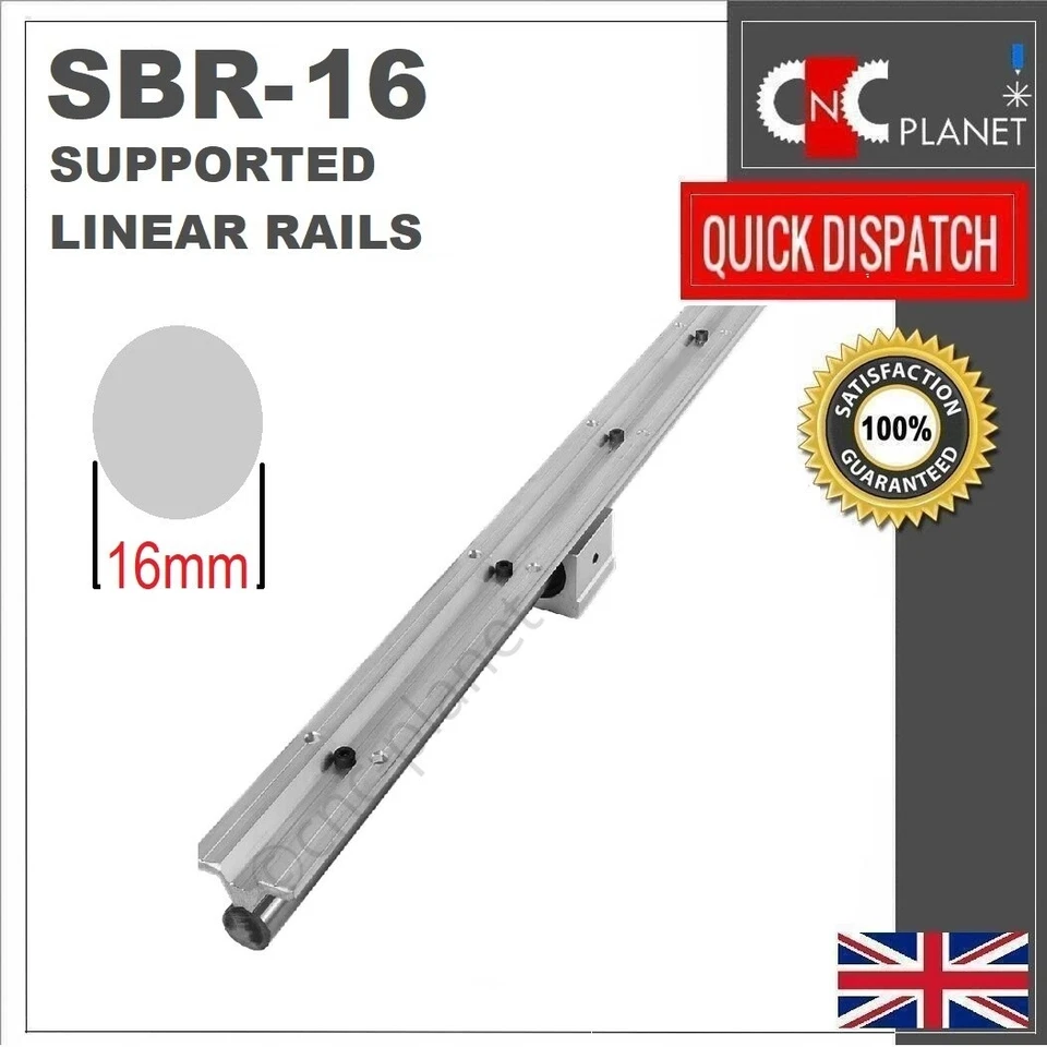 Arbre linéaire pris en charge par SBR16 SBR rail acier chromé 16 mm + roulement SBR16uu - Photo 4/4