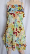 THALIA SODI FLORAL PRINT SUMMER DRESS Layers Ruffles Sz L