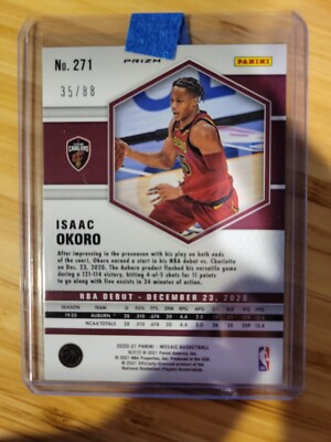 としんこ 2020-21 Panini Mosaic /88 Isaac Okoro Red & Yellow Fusion #271 RC