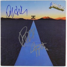 Judas Priest JSA Signed Autograph Album Record Vinyl Point Of Entry Judas Priest JSA Signed Autograph Album Record Vinyl Point Of Entry