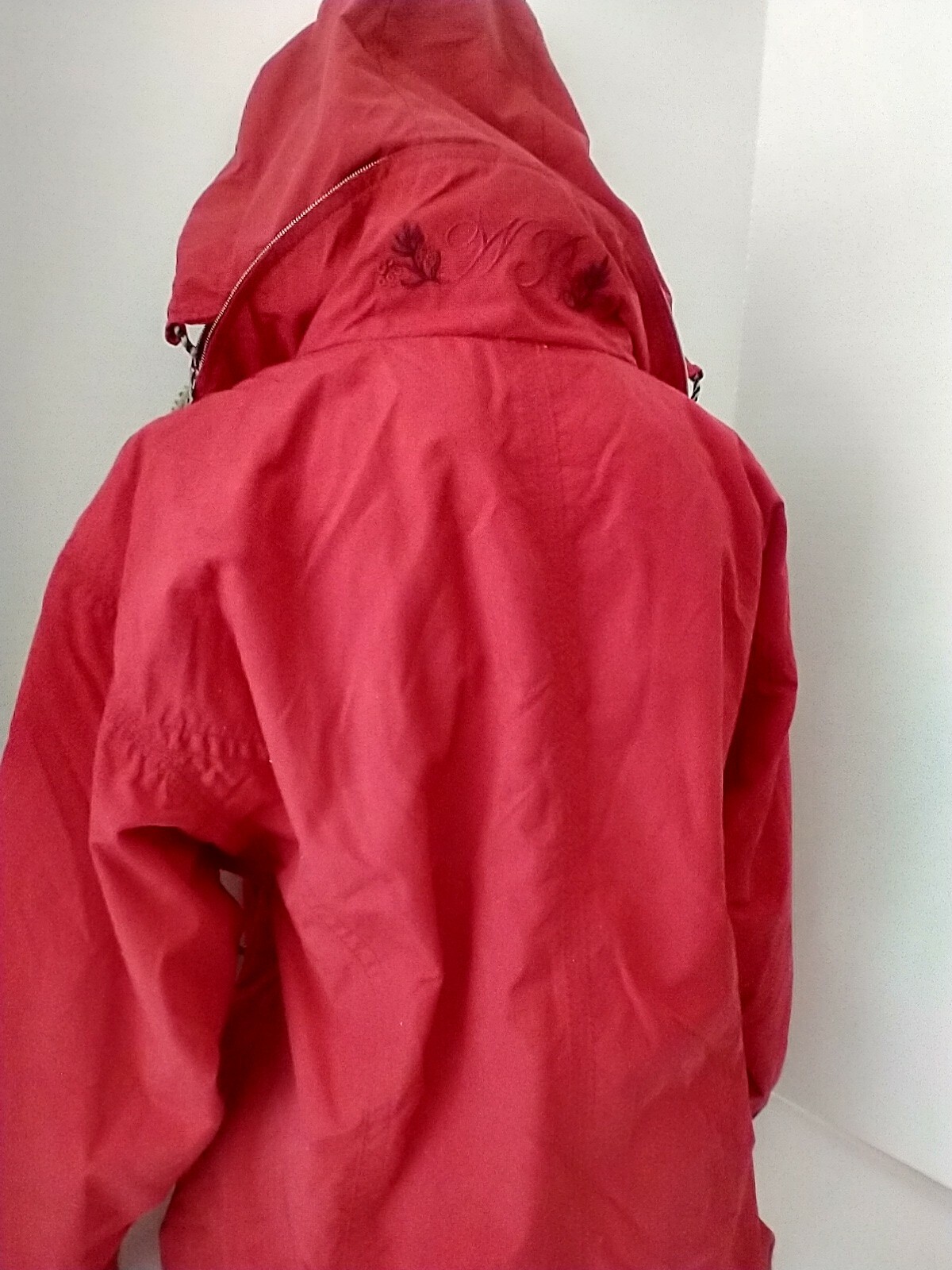 Bogner Women's Jacket Size Small Red w Flowers Full Zip Hood RN 54198