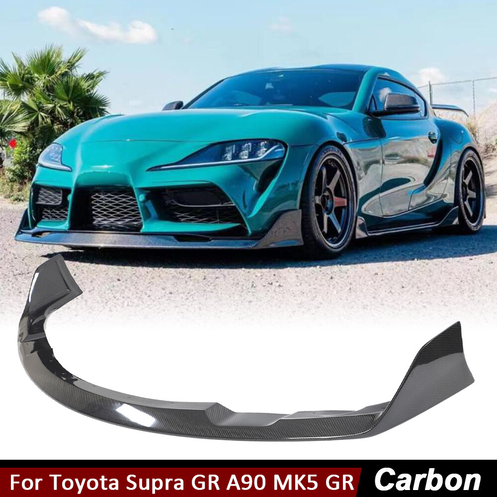 For Toyota Supra GR A90 MK5 GR 2019-24 CARBON FIBER Front Bumper Lip Spoiler Kit