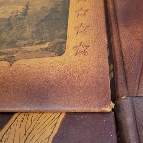 Vtg 4 Mission Leather Bound Books Founders Freedom Ocean World Living Tomorrow - Picture 2 of 16