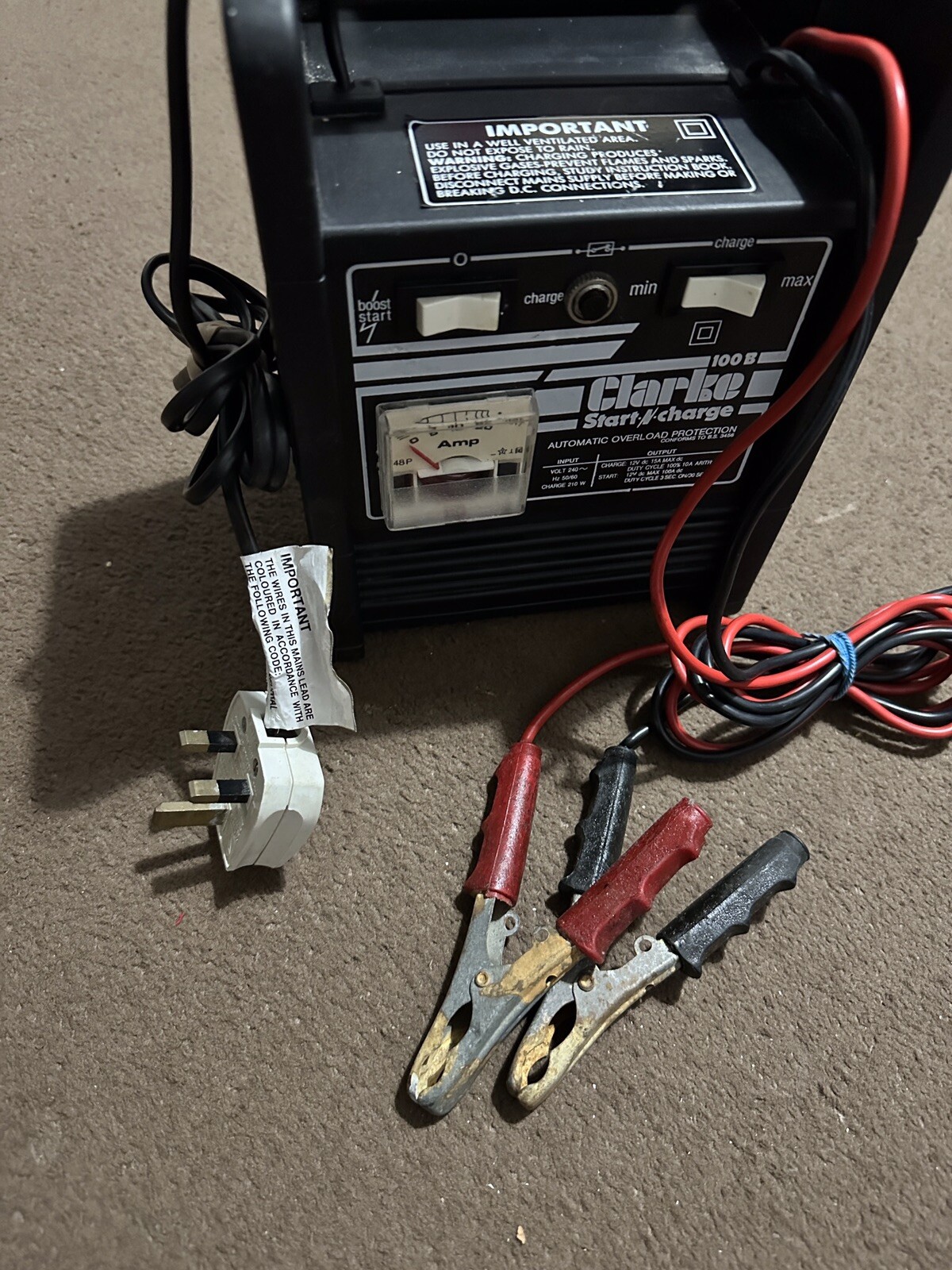clarke battery charger 100B start/charge eBay