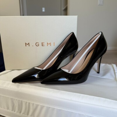 Truly exceptional M. Gemi Esatto 90mm black patent shoes, EU size 38, NWOT. 