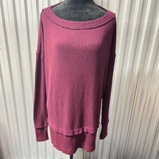 Free People We The Free Sweater Womens Small Ventura Purple Long Sleeve Thermal