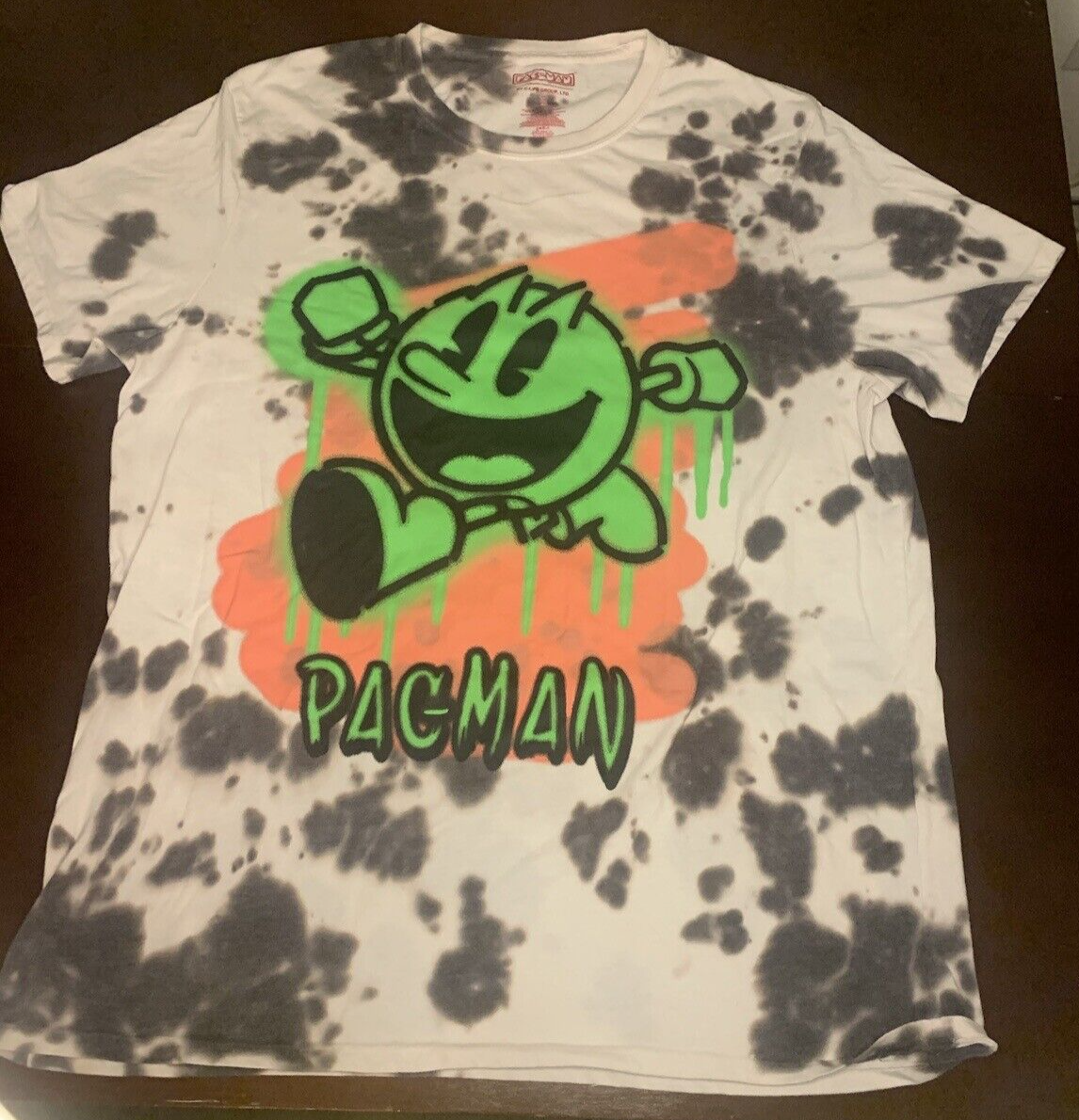 Pac-Man Grafitti Tie-dye t-shirt, 2021, men's XL, by C-Life Group, LTD