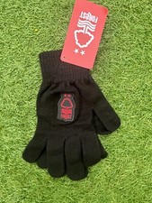 Official Nottingham Forest FC Black Knitted Gloves Adults BNWT One Size Fits All